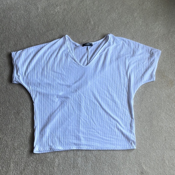 Misguided white ribbed top - Picture 1 of 1